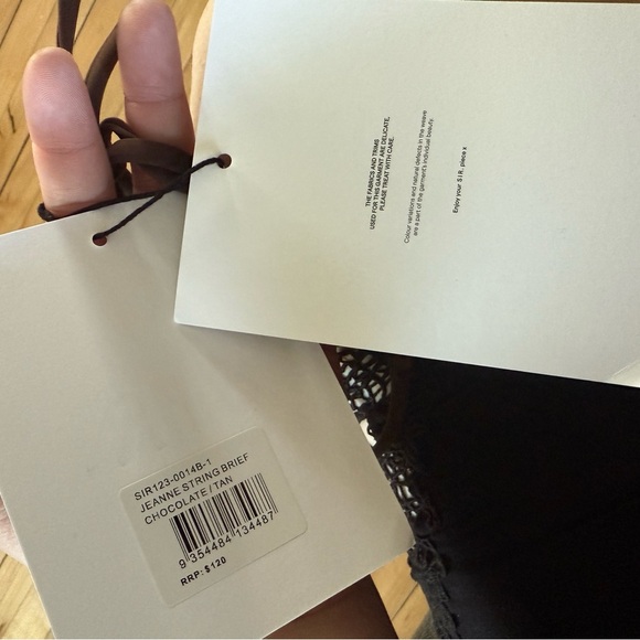 NWT SIR Jeanne string brief bikini bottoms in chocolate/tan - Picture 5 of 5